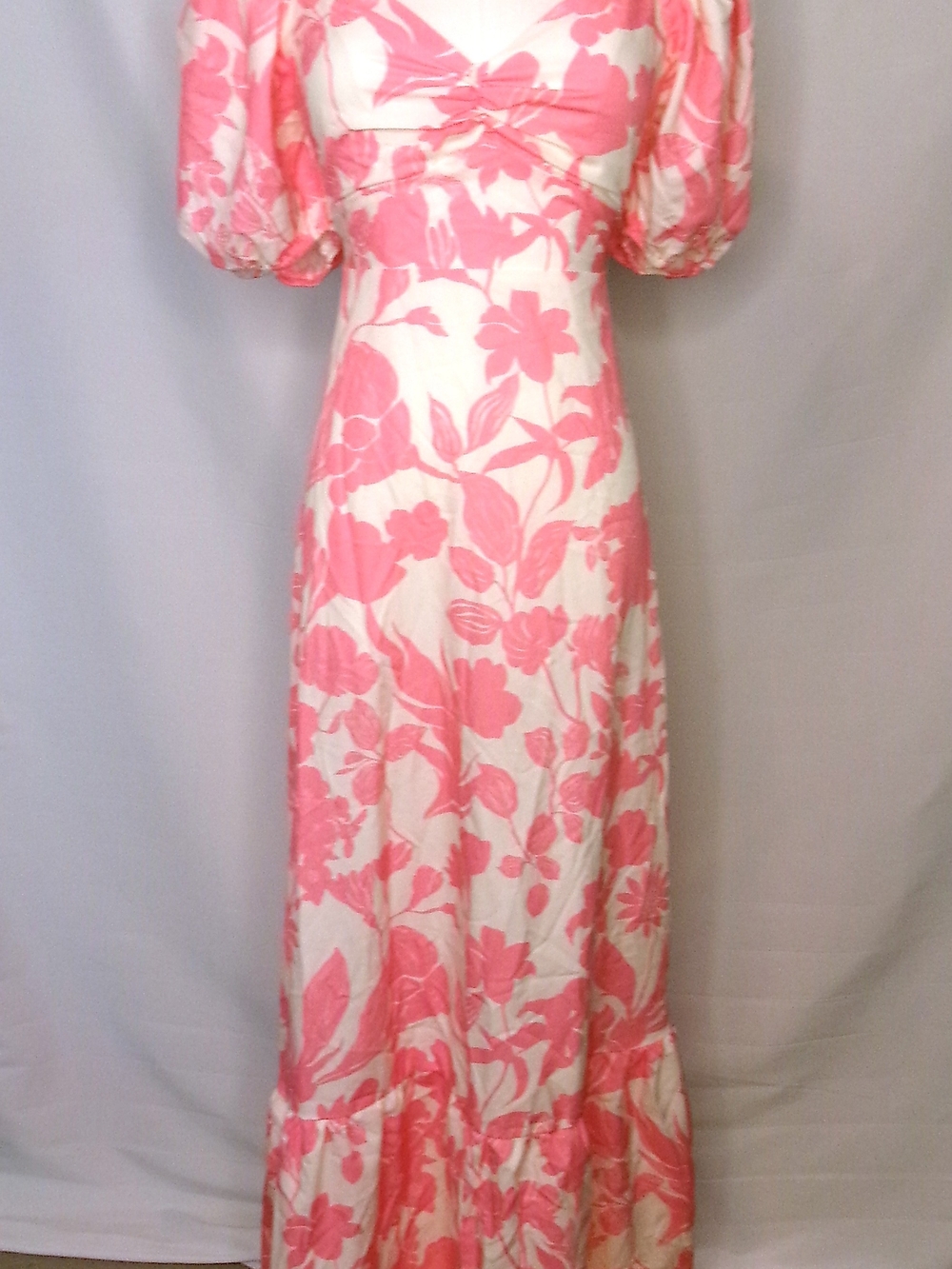 Pink and White Floral Maxi Dress